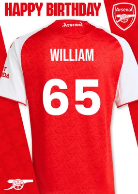 Arsenal FC Football Jersey Happy Birthday Card