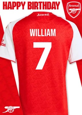 Arsenal FC Football Jersey Happy Birthday Card