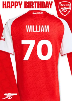 Arsenal FC Football Jersey Happy Birthday Card