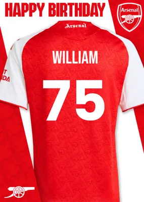 Arsenal FC Football Jersey Happy Birthday Card