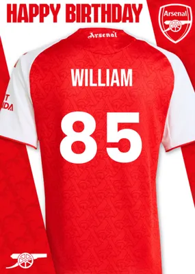 Arsenal FC Football Jersey Happy Birthday Card