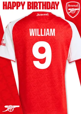 Arsenal FC Football Jersey Happy Birthday Card