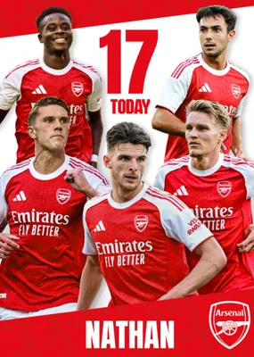 Arsenal FC Football Players Happy Birthday Card