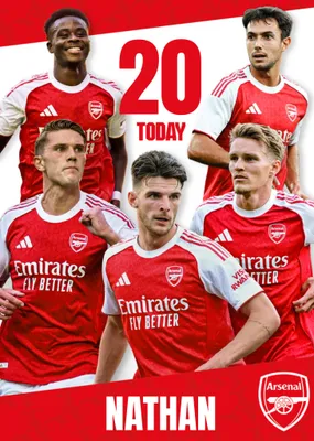 Arsenal FC Football Players Happy Birthday Card