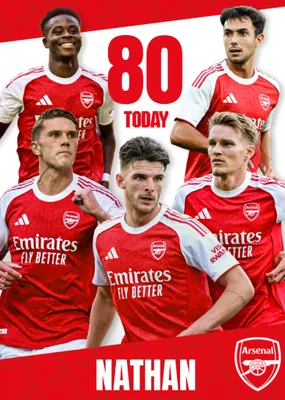 Arsenal FC Football Players Happy Birthday Card