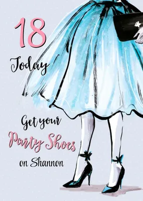 Fashion Illustration Birthday Card get your party shoes on