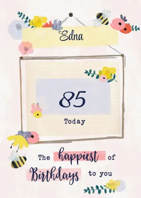 Bees Knees Floral 101 Today Birthday Card
