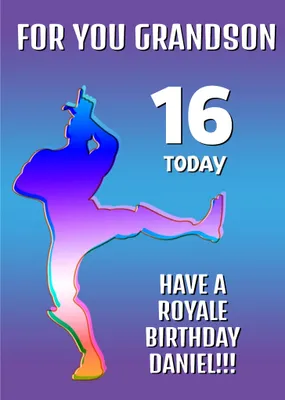 Grandson 16th Royal Birthday Card