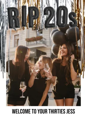 RIP 20s Welcome To Your Thirties Photo Upload Birthday Card