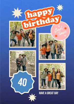 Good Times Personalise Age Photo Upload Birthday Card