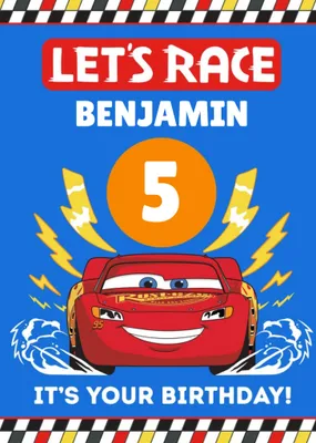 Disney Cars Lets Race Its Your Birthday Card