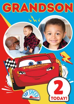 Disney Cars Grandson Photo Upload Card
