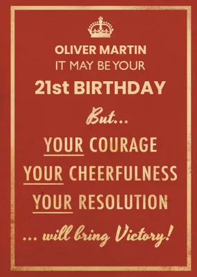 Your Courage Your Cheerfulness Your Resolution Personalised Happy Birthday Card