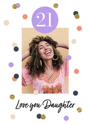 Love You Daughter Photo Upload Birthday Card