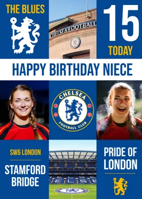 Chelsea FC Photo Upload Birthday Card