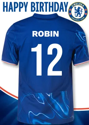 No 30 Chelsea Jersey Happy Birthday Card