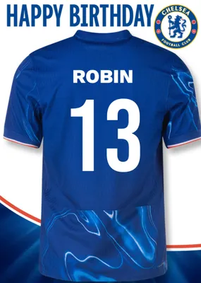 No 30 Chelsea Jersey Happy Birthday Card
