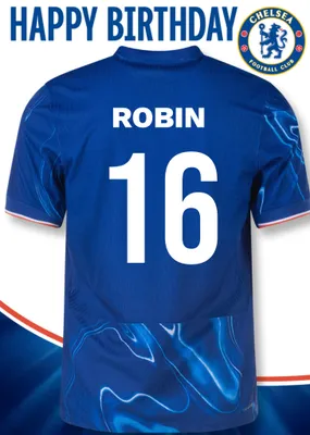 No 30 Chelsea Jersey Happy Birthday Card