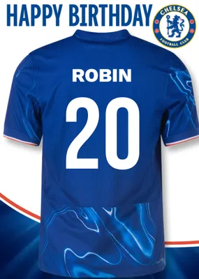 No 30 Chelsea Jersey Happy Birthday Card