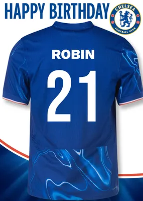 No 30 Chelsea Jersey Happy Birthday Card
