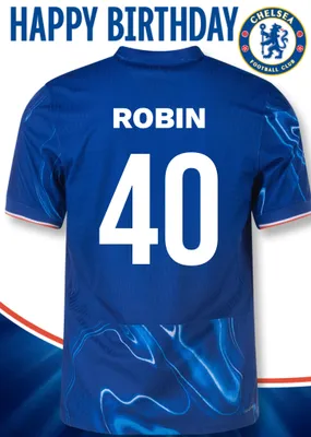 No 30 Chelsea Jersey Happy Birthday Card