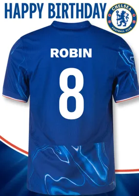 No 30 Chelsea Jersey Happy Birthday Card
