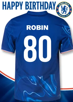 No 30 Chelsea Jersey Happy Birthday Card