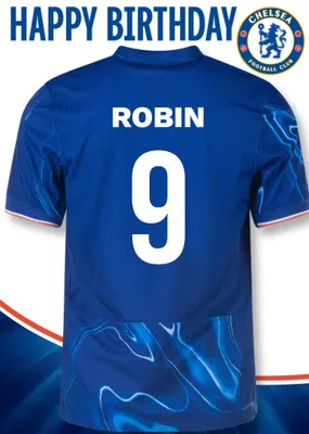No 30 Chelsea Jersey Happy Birthday Card