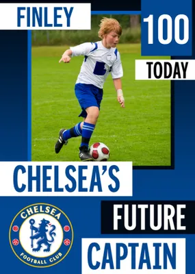 Future Captain Chelsea FC Photo Upload Birthday Card