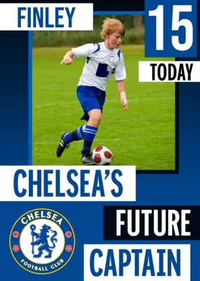 Future Captain Chelsea FC Photo Upload Birthday Card