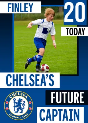 Future Captain Chelsea FC Photo Upload Birthday Card