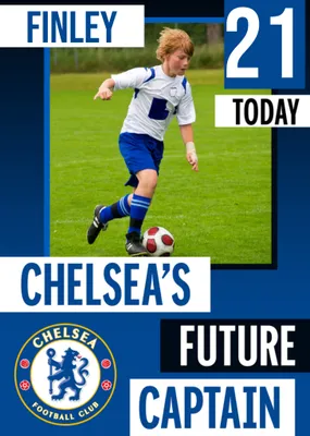 Future Captain Chelsea FC Photo Upload Birthday Card