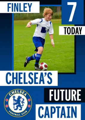 Future Captain Chelsea FC Photo Upload Birthday Card