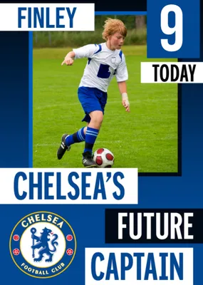 Future Captain Chelsea FC Photo Upload Birthday Card