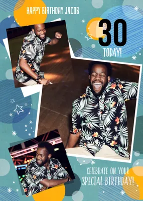 Celebrate Your Special 30th Birthday Photo Upload Card