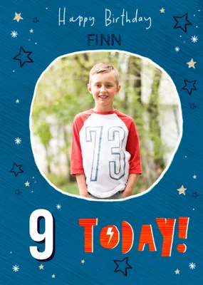 Colette Barker Space Moon Stars Photo Upload 10th Birthday Card