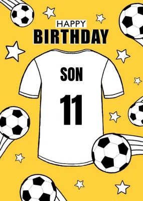 Personalised Football Tshirt Happy Birthday Card