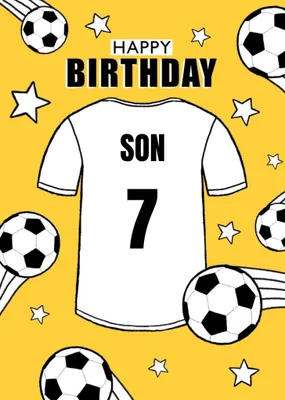 Personalised Football Tshirt Happy Birthday Card