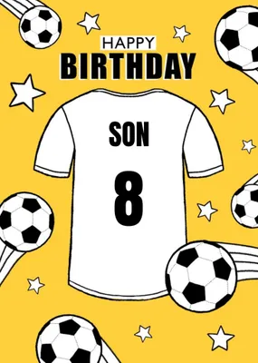 Personalised Football Tshirt Happy Birthday Card