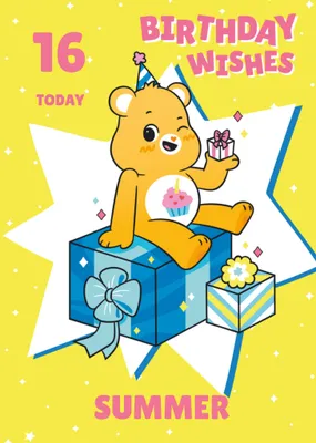 Care Bears 6 Today Birthday Wishes Illustrated Birthday Card