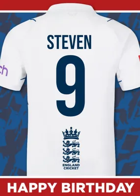 England Cricket Birthday Card