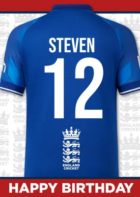 England Cricket Birthday Card