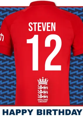 England Cricket Birthday Card