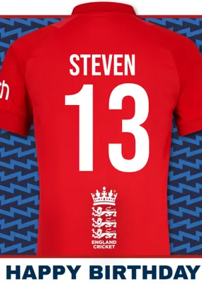 England Cricket Birthday Card
