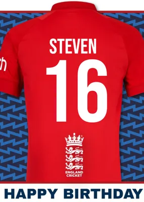 England Cricket Birthday Card