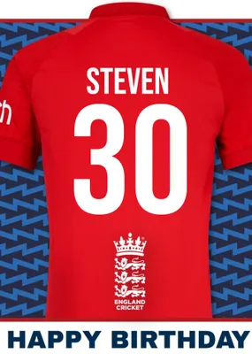 England Cricket Birthday Card