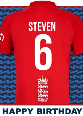 England Cricket Birthday Card