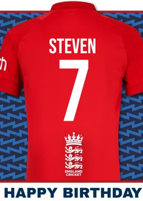 England Cricket Birthday Card