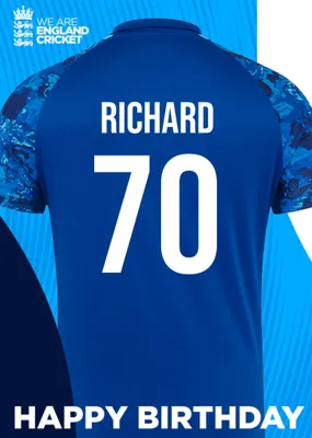 England Cricket 50th Birthday Fan Shirt Card