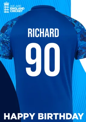 England Cricket 50th Birthday Fan Shirt Card